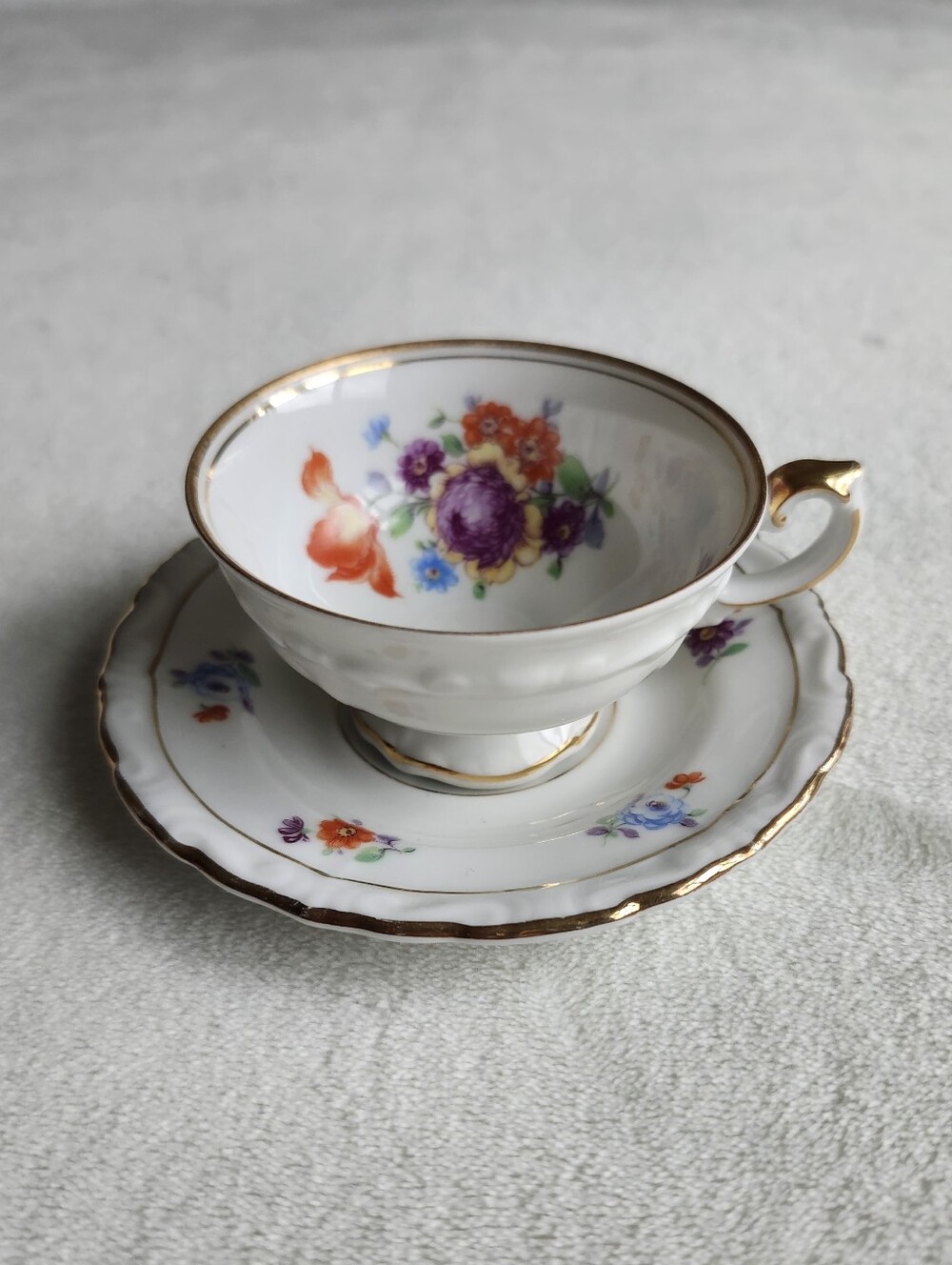 Vintage Johann Seltmann Vohenstrauss Teacup and Saucer Set - Germany U.S. Zone
